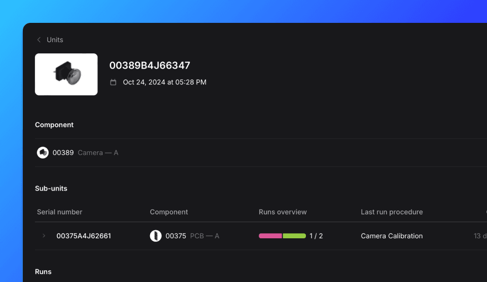 TofuPilot test analytics showing test steps performance by failure.